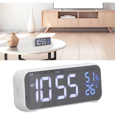 JUTE Digitaler Wecker, Kreativer Digitaler Led-musikwecker, Wiederaufladbarer Intelligenter Spiegel-uhr, Uhr Mit Ewigem Kalender JUTE Digitaler Wecker, Kreativer Digitaler Led-musikwecker, Wiederaufladbarer Intelligenter Spiegel-uhr, Uhr Mit Ewigem Kalender