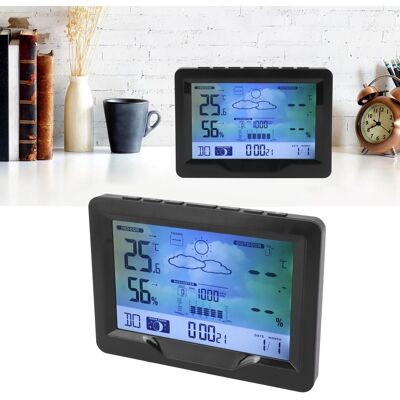 JUTE Drahtlose Wetteruhr, Wettervorhersageuhr, Temperatur- Und Feuchtigkeitskalender, Wetterstation, Elektronischer Wecker. JUTE Drahtlose Wetteruhr, Wettervorhersageuhr, Temperatur- Und Feuchtigkeitskalender, Wetterstation, Elektronischer Wecker.