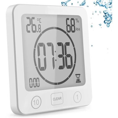 OEM Badezimmeruhr Digitaler Duschtimer Mit Saugnapf Wasserdichte Duschuhr Mit Hygrometer Und Thermometer Countdown-funktion Digitaler Lcd-alarm Für Weiß OEM Badezimmeruhr Digitaler Duschtimer Mit Saugnapf Wasserdichte Duschuhr Mit Hygrometer Und Thermometer Countdown-funktion Digitaler Lcd-alarm Für Weiß