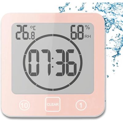 OEM Badezimmeruhr Digitaler Duschtimer Mit Saugnapf Wasserdichte Duschuhr Mit Hygrometer Und Thermometer Countdown-funktion Digitalem Lcd-alarm Für Rosa OEM Badezimmeruhr Digitaler Duschtimer Mit Saugnapf Wasserdichte Duschuhr Mit Hygrometer Und Thermometer Countdown-funktion Digitalem Lcd-alarm Für Rosa