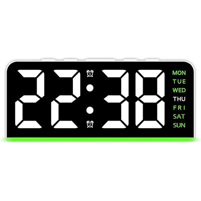 OEM Digitaler Led-wecker, Doppelalarm, Automatische Hintergrundbeleuchtungsabschaltung, Usb-/batteriebetrieb, Grün OEM Digitaler Led-wecker, Doppelalarm, Automatische Hintergrundbeleuchtungsabschaltung, Usb-/batteriebetrieb, Grün