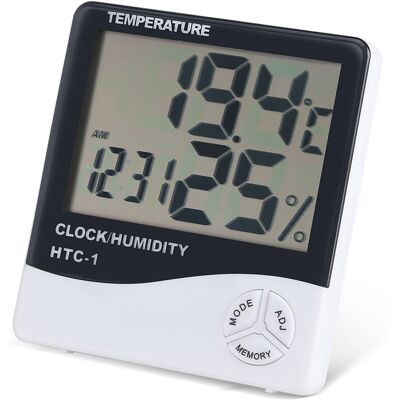 HEAT Digitales Lcd-thermometer Und Hygrometer Für Den Innenbereich Mit Wecker, Präzisem Temperatur- Und Feuchtigkeitssensor Und Digitalanzeige Für Zuhause HEAT Digitales Lcd-thermometer Und Hygrometer Für Den Innenbereich Mit Wecker, Präzisem Temperatur- Und Feuchtigkeitssensor Und Digitalanzeige Für Zuhause