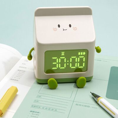 JUTE Lustiger Wecker In Form Eines Milchkartons Für Schüler, Countdown-timer, Zeitmanagement, Digitale Tischuhr Für Kinder, Grün JUTE Lustiger Wecker In Form Eines Milchkartons Für Schüler, Countdown-timer, Zeitmanagement, Digitale Tischuhr Für Kinder, Grün