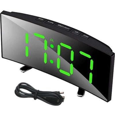 OEM Digitaler Wecker Mit Gebogenem Led-display – Geräuschloser Tischwecker Mit Großem Display Für Schlafzimmer Und Büro OEM Digitaler Wecker Mit Gebogenem Led-display – Geräuschloser Tischwecker Mit Großem Display Für Schlafzimmer Und Büro