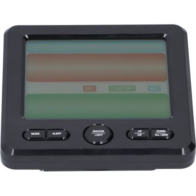 HEAT Digitaler Lcd-wecker Mit Thermometer Und Hygrometer, Elektronischer Wecker Für Zuhause, Schwarz HEAT Digitaler Lcd-wecker Mit Thermometer Und Hygrometer, Elektronischer Wecker Für Zuhause, Schwarz