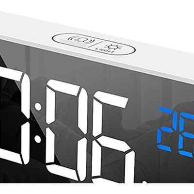JUTE Kreativer, Multifunktionaler Elektronischer Wecker, Eleganter Wecker, Geräuschloser Led-spiegelwecker, Nachttischwecker, Weiß JUTE Kreativer, Multifunktionaler Elektronischer Wecker, Eleganter Wecker, Geräuschloser Led-spiegelwecker, Nachttischwecker, Weiß