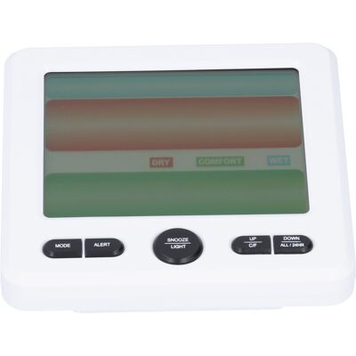 HEAT Elektronischer Wecker Mit Weißem Lcd-display, Thermometer Und Hygrometer, Temperatur- Und Feuchtigkeitsanzeige Für Den Innenbereich HEAT Elektronischer Wecker Mit Weißem Lcd-display, Thermometer Und Hygrometer, Temperatur- Und Feuchtigkeitsanzeige Für Den Innenbereich