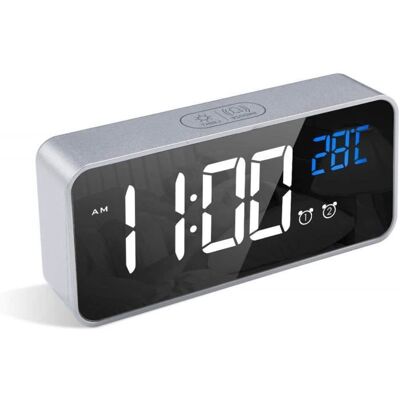 OEM Digitaler Wecker – Zgeer – Silber – Doppelalarm – Einstellbare Helligkeit – Usb-aufladbar OEM Digitaler Wecker – Zgeer – Silber – Doppelalarm – Einstellbare Helligkeit – Usb-aufladbar