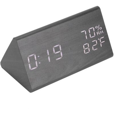 HEAT Digitaler Wecker Aus Holz Mit Led-beleuchtung, Thermometer, Einstellbarer Beleuchtung, Zeit- Und Temperaturanzeige HEAT Digitaler Wecker Aus Holz Mit Led-beleuchtung, Thermometer, Einstellbarer Beleuchtung, Zeit- Und Temperaturanzeige