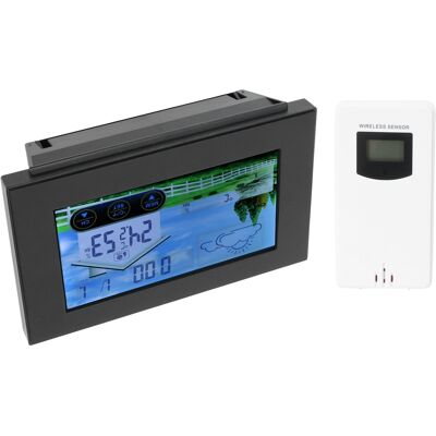 HEAT Kabelloses Digitales Thermometer, Hygrometer, Uhr, Wecker, Touchscreen, Für Drinnen Und Draußen HEAT Kabelloses Digitales Thermometer, Hygrometer, Uhr, Wecker, Touchscreen, Für Drinnen Und Draußen