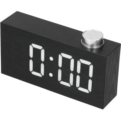 HEAT Digitaler Wecker Mit Led-beleuchtung, Usb-anschluss, Elektronischem Thermometer Und Holzoptik, Weiß HEAT Digitaler Wecker Mit Led-beleuchtung, Usb-anschluss, Elektronischem Thermometer Und Holzoptik, Weiß