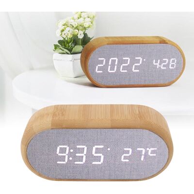 JUTE Kreativer, Lautloser Wecker Für Faule, Ideales Geschenk Für Studenten, Digitaler, Sprachgesteuerter Wecker Aus Holz Mit Led-nachtlicht JUTE Kreativer, Lautloser Wecker Für Faule, Ideales Geschenk Für Studenten, Digitaler, Sprachgesteuerter Wecker Aus Holz Mit Led-nachtlicht