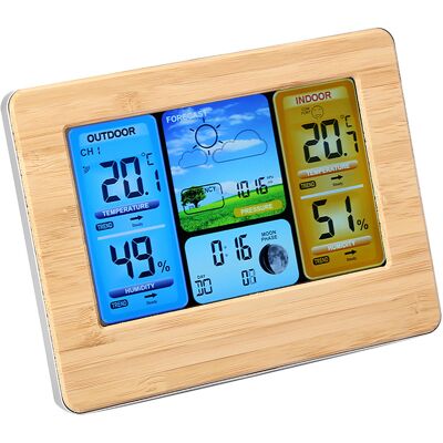 HEAT Digitale, Drahtlose Wetterstation Mit Lcd-uhr, Innen-/außenthermometer Und Hygrometer, Gelb HEAT Digitale, Drahtlose Wetterstation Mit Lcd-uhr, Innen-/außenthermometer Und Hygrometer, Gelb