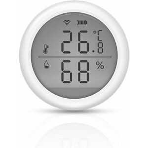 LONGZIMING WiFi-Temperatur- und Feuchtigkeitssensor Indoor-Hygrometer-Thermometer mit LCD-Display