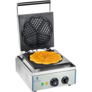 ROYAL CATERING Waffeleisen Waffelautomat Waffel Maker Herzform 1500W Timer Edelstahl Gastro Xxl