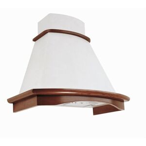 WEBMARKETPOINT Bella weiße rustikale Dunstabzugshaube mit Holzrahmen in tabakfarbener Einlage 60 cm WEBMARKETPOINT Bella weiße rustikale Dunstabzugshaube mit Holzrahmen in tabakfarbener Einlage 60 cm