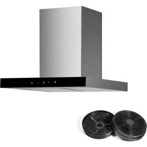 Respekta - Dunstabzugshaube Blockhaube 60 cm Edelstahl Schwarz Glas mit Filter Respekta - Dunstabzugshaube Blockhaube 60 cm Edelstahl Schwarz Glas mit Filter