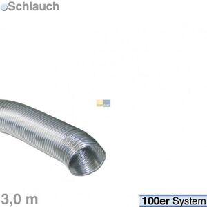 DANIPLUS 3m Abluftschlauch 100 er, Aluminum, hochflexibel, nicht brennbar