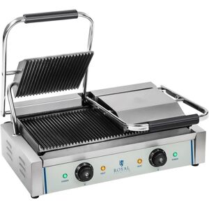 ROYAL CATERING Kontaktgrill Elektrogrill Elektro Doppel Panini Toaster Grill Edelstahl 2200W