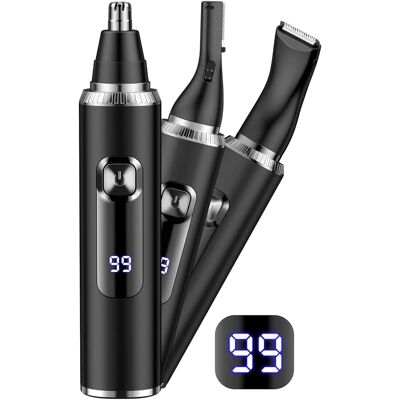 CARMDERING Nasenhaartrimmer, 3-in-1 Nasen- Und Ohrhaartrimmer Für Männer, Led-akkustandsanzeige, Rasierer Für Augenbrauen, Bart Und Haare, Körper, Usb-c Profi-anschluss CARMDERING Nasenhaartrimmer, 3-in-1 Nasen- Und Ohrhaartrimmer Für Männer, Led-akkustandsanzeige, Rasierer Für Augenbrauen, Bart Und Haare, Körper, Usb-c Profi-anschluss
