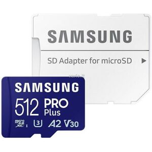 Samsung - pro Plus 512 gb microSDXC-Speicherkarte (180 MB/s, Class U3, V30, A2) (MB-MD512SA/EU)