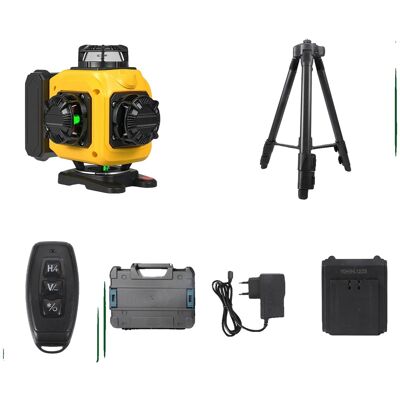 OEM Laser-nivelliergerät, 16 Sichtbare Linien, Automatische Nivellierung, 16 Drähte, 1 Batterie + Stativ (kunststoffkoffer) OEM Laser-nivelliergerät, 16 Sichtbare Linien, Automatische Nivellierung, 16 Drähte, 1 Batterie + Stativ (kunststoffkoffer)