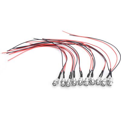 HEAT 10 Stück 12v 8mm Vorverdrahtete Led-leuchtdioden Mit Dauerlicht, Ultrahell, Wasserklar (01) HEAT 10 Stück 12v 8mm Vorverdrahtete Led-leuchtdioden Mit Dauerlicht, Ultrahell, Wasserklar (01)