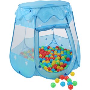 Kinderzelt Bällebad Babyzelt Spielhaus Spielzelt +100 Bälle +Tasche Blau - Kiduku