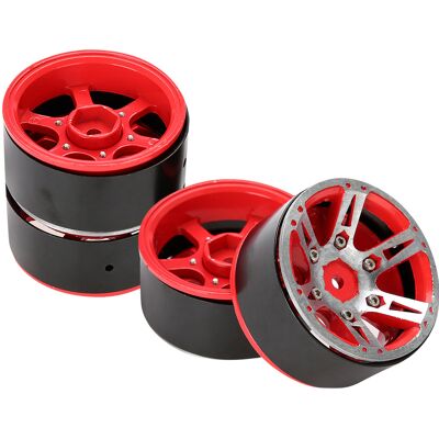 HEAT Jantes En Métal Pour Voiture Rc 1/10 Crawler (rouge) HEAT Jantes En Métal Pour Voiture Rc 1/10 Crawler (rouge)