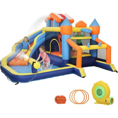 OEM 8-in-1 Hüpfburg Mit Gebläse Rutsche Planschbecken Trampolin Kletterwand Für Indoor Outdoor 350x325x210cm Mehrfarbig OEM 8-in-1 Hüpfburg Mit Gebläse Rutsche Planschbecken Trampolin Kletterwand Für Indoor Outdoor 350x325x210cm Mehrfarbig
