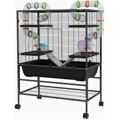 OEM Hamsterkäfig Mit Röhren, Laufrad, Häuschen, Wasserspender, Ablagefläche, Schwarz OEM Hamsterkäfig Mit Röhren, Laufrad, Häuschen, Wasserspender, Ablagefläche, Schwarz