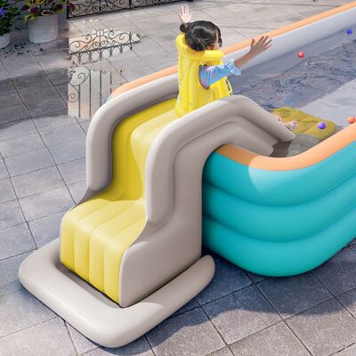 HEAT Kompakte Aufblasbare Wasserrutsche, Aufblasbare Kletterwand, Wasserpark Mit Rutsche Für Kinder, Ideal Für Sommerlichen Wasserspaß Im Freien. HEAT Kompakte Aufblasbare Wasserrutsche, Aufblasbare Kletterwand, Wasserpark Mit Rutsche Für Kinder, Ideal Für Sommerlichen Wasserspaß Im Freien.