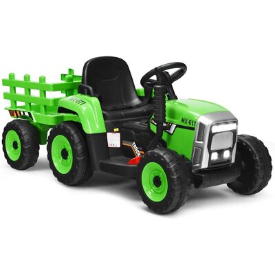 Costway - 12v 3-gang Traktor Mit Abnehmbarem Anhaenger, Kinder Aufsitztraktor Mit Led Lichtern, Musik, Hupe Usb & Bluetooth Audio Funktionen Geeignet Für Kinder Ab 3 Jahren Costway - 12v 3-gang Traktor Mit Abnehmbarem Anhaenger, Kinder Aufsitztraktor Mit Led Lichtern, Musik, Hupe Usb & Bluetooth Audio Funktionen Geeignet Für Kinder Ab 3 Jahren