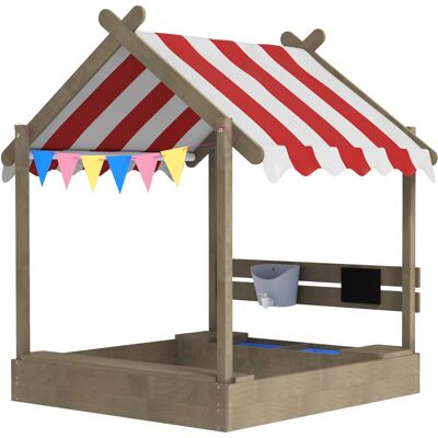 OEM Sandkasten Mit Sonnenschutz, Spielhaus-design, Mit Spielzeug-set, Behandeltes Massivholz, 124 X 116 X 146 Cm, Grau OEM Sandkasten Mit Sonnenschutz, Spielhaus-design, Mit Spielzeug-set, Behandeltes Massivholz, 124 X 116 X 146 Cm, Grau