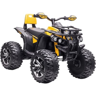 Homcom - Elektro Quad Für Kinder, 12v 10ah Kinder Quad Mit Vorwärts-, Rückwärtsfunktion, 2 Motor, Usb-anschluss, Mp3-musikplayer, Kinderfahrzeug Mit Scheinwerfer 3-8 Km/h, Für 3-5 Jahre, Gelb Homcom - Elektro Quad Für Kinder, 12v 10ah Kinder Quad Mit Vorwärts-, Rückwärtsfunktion, 2 Motor, Usb-anschluss, Mp3-musikplayer, Kinderfahrzeug Mit Scheinwerfer 3-8 Km/h, Für 3-5 Jahre, Gelb