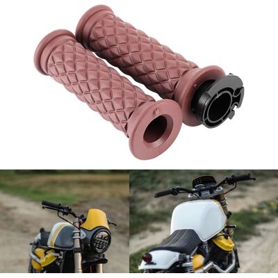 HEAT 2 Stück 7/8 Zoll Motorrad-lenkergriffe Im Retro-stil, Rutschfest, Modifizierte Fahrteile, Kaffee HEAT 2 Stück 7/8 Zoll Motorrad-lenkergriffe Im Retro-stil, Rutschfest, Modifizierte Fahrteile, Kaffee