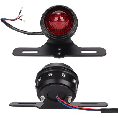 HEAT Universelle Led-motorradrückleuchte Im Vintage-stil Mit Brems- Und Blinklicht, Inklusive Kennzeichenhalterung, Retro-motorradbeleuchtung HEAT Universelle Led-motorradrückleuchte Im Vintage-stil Mit Brems- Und Blinklicht, Inklusive Kennzeichenhalterung, Retro-motorradbeleuchtung