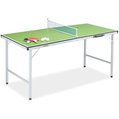 Relaxdays - Tischtennisplatte, Klappbarer Tischtennistisch Mit Netz, 2 Schläger, 3 Bälle, Hxbxt: 70 X 70 X 150 Cm, Grün Relaxdays - Tischtennisplatte, Klappbarer Tischtennistisch Mit Netz, 2 Schläger, 3 Bälle, Hxbxt: 70 X 70 X 150 Cm, Grün
