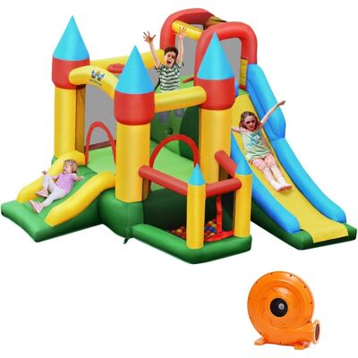 Costway Aufblasbare Hüpfburg Mit 610w Luftgeblaese 2 Rutsche Springburg Hüpfschloss Outdoor Bouncer Spielburg Inkl. 60 Ozeanbaelle, Tragetasche, Pfaehle, Reparaturpake 330x300x210cm Costway Aufblasbare Hüpfburg Mit 610w Luftgeblaese 2 Rutsche Springburg Hüpfschloss Outdoor Bouncer Spielburg Inkl. 60 Ozeanbaelle, Tragetasche, Pfaehle, Reparaturpake 330x300x210cm