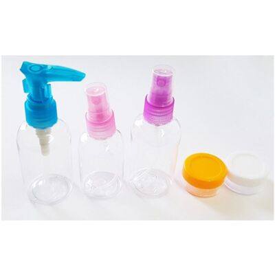Trade Shop Traesio Set 5 Flüssigkeitsbehälter - Reise Toilettaschen Trade Shop Traesio Set 5 Flüssigkeitsbehälter - Reise Toilettaschen