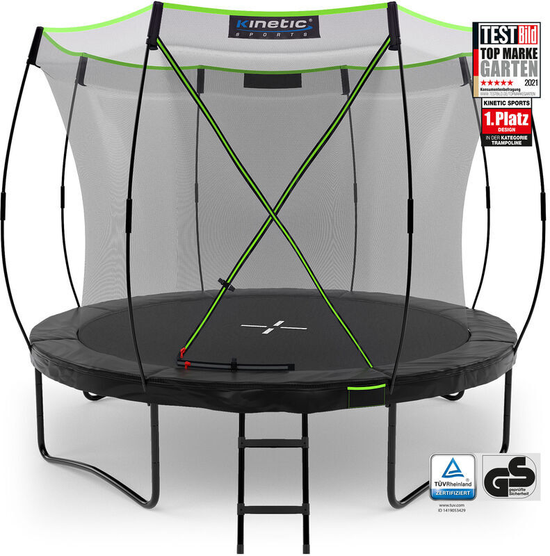 Kinetic Sports - Trampolin Outdoor 'Ultimate Pro' – tüv GS-geprüft, Designed in Germany, Fiberglas Netzstangen, AirMAXX Technologie, Premium