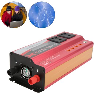 JUTE Kfz-konverter, Rot, Nennleistung 900w, Dualspannung Dc12/24v Auf Ac220v 50hz, Lcd-bildschirm, Zwei Universalsteckdosen Mit Ambientebeleuchtung Und Vier Usb-anschlüsse. JUTE Kfz-konverter, Rot, Nennleistung 900w, Dualspannung Dc12/24v Auf Ac220v 50hz, Lcd-bildschirm, Zwei Universalsteckdosen Mit Ambientebeleuchtung Und Vier Usb-anschlüsse.
