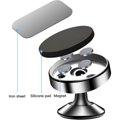 HEAT Magnetische Klebehalterung Fürs Autotelefon Zur Befestigung An Der Mittelkonsole, 360° Verstellbare Halterung Für Gps-navigation, Robuste Metallhalterung HEAT Magnetische Klebehalterung Fürs Autotelefon Zur Befestigung An Der Mittelkonsole, 360° Verstellbare Halterung Für Gps-navigation, Robuste Metallhalterung