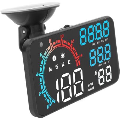 HEAT Gps-tachometer Mit Geschwindigkeitswarnung, Müdigkeitswarner, Robustem Hd-hud-display, Universell Für Autos, Farbanzeige HEAT Gps-tachometer Mit Geschwindigkeitswarnung, Müdigkeitswarner, Robustem Hd-hud-display, Universell Für Autos, Farbanzeige