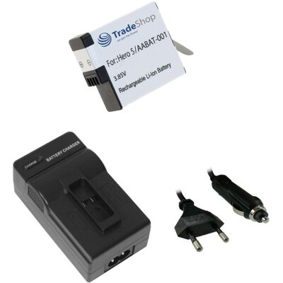 Trade-shop - Set-angebot: Ladegerät + Akku 3,85v Für Gopro Hero 5, Hero 6, Hero 7, Hero 8, Hero 2018 / Black, Aabat-001-as 601-10197-00 Ahdbt-501 Trade-shop - Set-angebot: Ladegerät + Akku 3,85v Für Gopro Hero 5, Hero 6, Hero 7, Hero 8, Hero 2018 / Black, Aabat-001-as 601-10197-00 Ahdbt-501