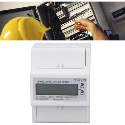 JUTE Einphasiger 4-poliger Gleichstromzähler Xtm75sa-u (220 V), Lcd-anzeige, Standard-din-schienenmontage (35 Mm), 15 A JUTE Einphasiger 4-poliger Gleichstromzähler Xtm75sa-u (220 V), Lcd-anzeige, Standard-din-schienenmontage (35 Mm), 15 A