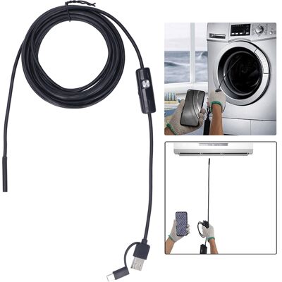 JUTE 3-in-1-endoskop Für Mobiltelefon/computer, 5 M Starres Kabel, Typ-c-anschluss, Für Kfz-klimaanlagenkanäle JUTE 3-in-1-endoskop Für Mobiltelefon/computer, 5 M Starres Kabel, Typ-c-anschluss, Für Kfz-klimaanlagenkanäle