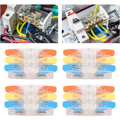 JUTE Verkaufseinheit: 10 Stück. H63w3 3-in/3-out-stecker Für Kabel Mit 0,5 Bis 6 Mm² Querschnitt, Schnellverteiler, 41 A, 450 V JUTE Verkaufseinheit: 10 Stück. H63w3 3-in/3-out-stecker Für Kabel Mit 0,5 Bis 6 Mm² Querschnitt, Schnellverteiler, 41 A, 450 V