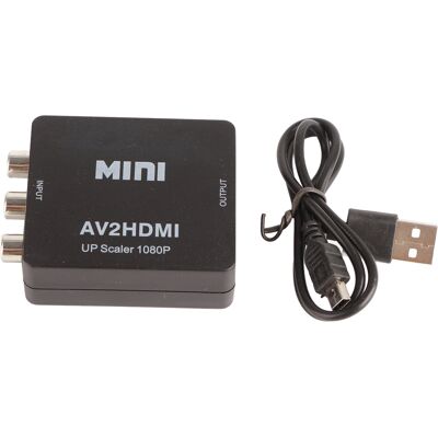 JUTE Schwarzer Av-zu-hdmi-konverter, 1080p High Definition Av-zu-hdmi-videokonverter JUTE Schwarzer Av-zu-hdmi-konverter, 1080p High Definition Av-zu-hdmi-videokonverter