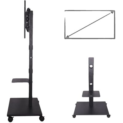 OEM Tv-ständer, Höhenverstellbar, Zur Bodenmontage, Schwarz OEM Tv-ständer, Höhenverstellbar, Zur Bodenmontage, Schwarz